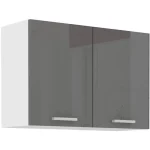 Zgornja omarica SONJA 80G je dobavljiva v belo sivi kombinaciji. Korpusi so iz laminirane plošče debeline 18 mm.Ročaji so iz pvc-ja. Barva: - bela mat /