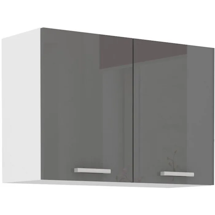 Zgornja omarica SONJA 80G je dobavljiva v belo sivi kombinaciji. Korpusi so iz laminirane plošče debeline 18 mm.Ročaji so iz pvc-ja. Barva: - bela mat /