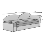 Moderna zofa EGA 2 odlične kvalitete in modernega dizajna z živahnimi potiski. Primerna je tako za dnevne kot tudi mladinske sobe. Raztegne se v dodatno