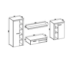 Dnevni regal RUBA bež je moderno oblikovan in elegantnega videza. Dnevni regal je izdelan v EU. Narejen je iz kakovostne laminirane plošče v bež barvi