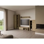 Dnevni regal RUBA svetli hrast je moderno oblikovan in elegantnega videza. Dnevni regal je izdelan v EU. Narejen je iz kakovostne laminirane plošče v svetli