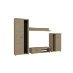 Dnevni regal RUBA svetli hrast je moderno oblikovan in elegantnega videza. Dnevni regal je izdelan v EU. Narejen je iz kakovostne laminirane plošče v svetli