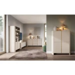 Komoda BARBA 2 kašmir je elegantna in preprosta. S svojo obliko in kakovostjo se poda v vsak dnevni prostor. Narejena je it kakovostnega MDF-ja. Ima nogice