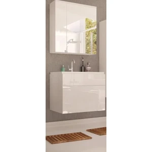 Kopalniški blok OTO S  je odlične kvalitete, narejen iz kakovostnih materialov. Vsebuje omarico z ogledalom in omarico pod umivalnikom. Kopalniški blok