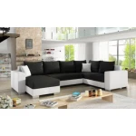 Kotna sedežna garnitura ALFRED je kotna sedežna garnitura, katera je narejena iz umetnega usnja in blaga. Garnitura se raztegne v ležišče ter vsebuje