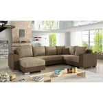 Kotna sedežna garnitura ALFRED 2 je kotna sedežna garnitura, katera je narejena iz umetnega usnja in blaga. Garnitura se raztegne v ležišče ter vsebuje