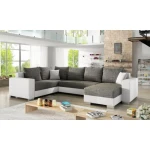 Kotna sedežna garnitura ALFRED 2 je kotna sedežna garnitura, katera je narejena iz umetnega usnja in blaga. Garnitura se raztegne v ležišče ter vsebuje