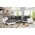 Kotna sedežna garnitura ALFRED 2 je kotna sedežna garnitura, katera je narejena iz umetnega usnja in blaga. Garnitura se raztegne v ležišče ter vsebuje