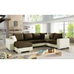 Kotna sedežna garnitura ALFRED je kotna sedežna garnitura, katera je narejena iz umetnega usnja in blaga. Garnitura se raztegne v ležišče ter vsebuje