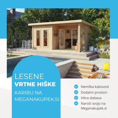 Lesene vrtne hiške z strehico - Meganakupek.si
