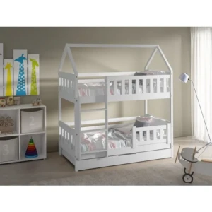 Pograd JASNA v obliki hiške je izdelan iz kakovostne iverne plošče, ki zagotavlja stabilnost, trdnost in dolgo življenjsko dobo. Pograd je zasnovan z