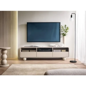 TV omarica ALBI 160 je elegantna in sodobna. Narejena je iz visokokakovostnih materialov. Zaradi svoje oblike in trpežnih nogic zagotavlja dodatno stabilnost.