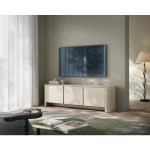 TV omarica BARBA kašmir je elegantna in preprosta. S svojo obliko in kakovostjo se poda v vsak dnevni prostor. Narejena je it kakovostnega MDF-ja. Ima nogice