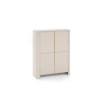 Visoka komoda BARBA kašmir je elegantna in preprosta. S svojo obliko in kakovostjo se poda v vsak dnevni prostor. Narejena je it kakovostnega MDF-ja. Ima