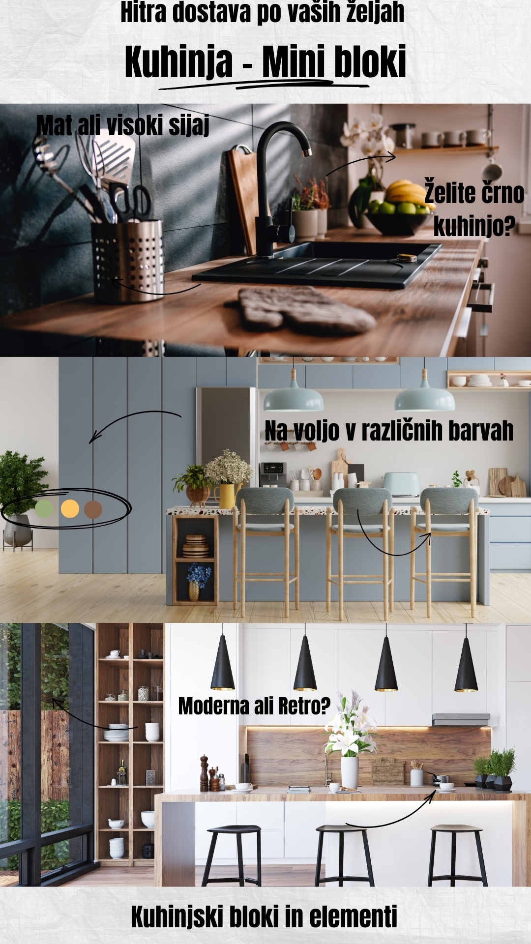 Ravna ali kotna postavitev - kuhinjski blok za manjši prostor