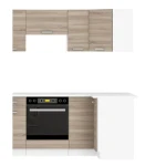 Spodnji kotni kuhinjski element META 89 x 89 je narejen iz kvalitetne laminirane plošče. Dobavljiv je v sonoma / beli barvi. Korpusi so iz laminirane