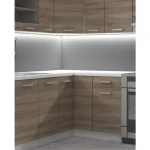 Spodnji kotni kuhinjski element META 89 x 89 je narejen iz kvalitetne laminirane plošče. Dobavljiv je v sonoma / beli barvi. Korpusi so iz laminirane