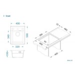 GRANITAL POMIVALNO KORITO ALVEUS ATROX 10, BEIGE-G55 400X500 MM – dodatni pogled 1