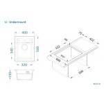GRANITAL POMIVALNO KORITO ALVEUS ATROX 10, CONCRETE-G81 400X500 MM – dodatni pogled 2