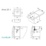 GRANITAL POMIVALNO KORITO ALVEUS ATROX 20, ARCTIC G11 470X500 MM – dodatni pogled 1
