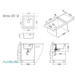 GRANITAL POMIVALNO KORITO ALVEUS ATROX 20, ARCTIC G11 470X500 MM – dodatni pogled 2