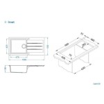 GRANITAL POMIVALNO KORITO ALVEUS CADIT 50, G22 TERRA 1000X500 MM – dodatni pogled 1