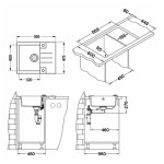 GRANITAL POMIVALNO KORITO ALVEUS ROCK 30, G22 TERRA 595X475 MM – dodatni pogled 2