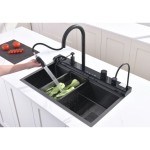 GRANITAL POMIVALNO KORITO INTER CERAMIC SMART IN PIPA ČRNA – crna