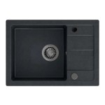 GRANITAL POMIVALNO KORITO QUADRON BEN 116 + KATE ČRN SET Z ARMATURO – crn