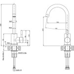 GRANITAL POMIVALNO KORITO QUADRON BEN 116 + KATE ČRN SET Z ARMATURO – crn