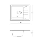 GRANITAL POMIVALNO KORITO QUADRON BEN 116 + KATE ČRN SET Z ARMATURO – crn