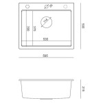 GRANITAL POMIVALNO KORITO QUADRON KURT 110 + ANDY ČRN SET Z ARMATURO – crn