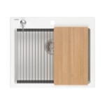GRANITAL POMIVALNO KORITO QUADRON KURT 110 + MAGGIE BELA SET Z ARMATURO – dodatni pogled 1