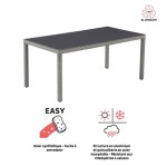 KOVINSKA MIZA NATERIAL DRIOS UMETNI RATAN ALU STEKLO, 172X90 TEMNO SIVA – dodatni pogled 7