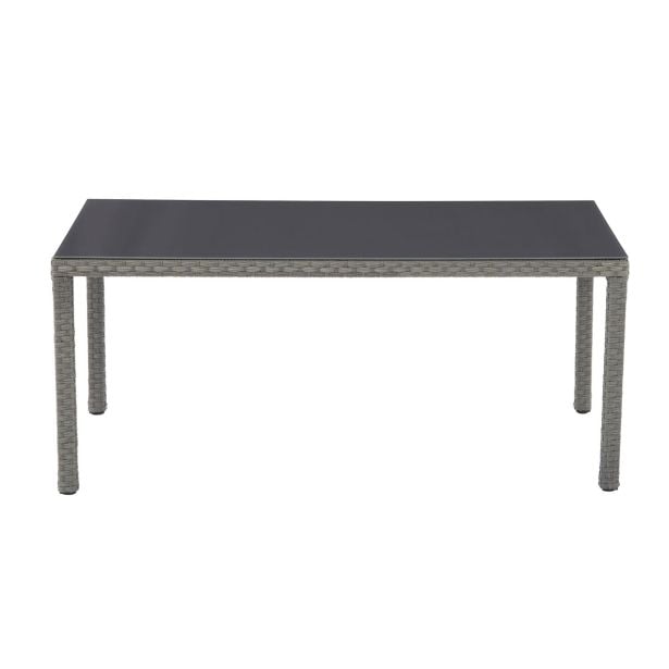 KOVINSKA MIZA NATERIAL DRIOS UMETNI RATAN ALU STEKLO, 172X90 TEMNO SIVA KOVINSKA MIZA NATERIAL DRIOS UMETNI RATAN ALU STEKLO, 172X90 TEMNO SIVA