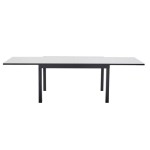 KOVINSKA MIZA NATERIAL LYRA II 4/10P ALU STEKLO 135/270X90 TEMNO SIVA – 410p 135270x90