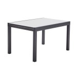 KOVINSKA MIZA NATERIAL LYRA II 4/10P ALU STEKLO 135/270X90 TEMNO SIVA – 410p 135270x90