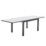 KOVINSKA MIZA NATERIAL LYRA II 4/10P ALU STEKLO 135/270X90 TEMNO SIVA – 410p 135270x90