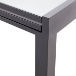 KOVINSKA MIZA NATERIAL LYRA II 4/10P ALU STEKLO 135/270X90 TEMNO SIVA – 410p 135270x90