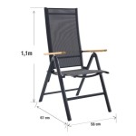 KOVINSKI STOL NATERIAL ORIS 67X58X110 T.SIV ALU, ZLOŽLJIV – zlozljiv