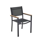 KOVINSKI STOL NATERIAL PERSEA ALU TEKSTILEN 2X1 TEMNO SIV