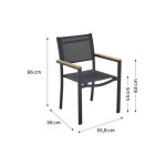 KOVINSKI STOL NATERIAL PERSEA ALU TEKSTILEN 2X1 TEMNO SIV – dodatni pogled 3