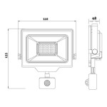 LED ZUNANJI REFLEKTOR AVIDE 20W 6400K 2000LM SENZOR HLADNO BELA – dodatni pogled 2