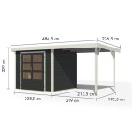 LESENA VRTNA HIŠKA KARIBU JUPITER 3 242X217X211 C-BELA – hiska