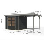 LESENA VRTNA HIŠKA KARIBU JUPITER 3 242X217X211 C-SIVA – hiska