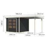 LESENA VRTNA HIŠKA KARIBU JUPITER 3.5 C + 2.4 M PRIZIDEK BELA – hiska