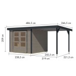 LESENA VRTNA HIŠKA KARIBU JUPITER 3.5 D + 2.4 M PRIZIDEK ANTRACIT – hiska
