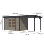 LESENA VRTNA HIŠKA KARIBU JUPITER 4 D + 2.4 M PRIZIDEK ANTRACIT – hiska
