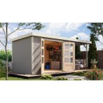 LESENA VRTNA HIŠKA KARIBU JUPITER 4 D + 2.4 M PRIZIDEK BELA – hiska