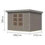 LESENA VRTNA HIŠKA KARIBU JUPITER 4 D 302X217X211 SIVA – hiska